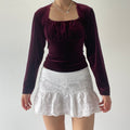 Velvet Milkmaid Top | 12-14