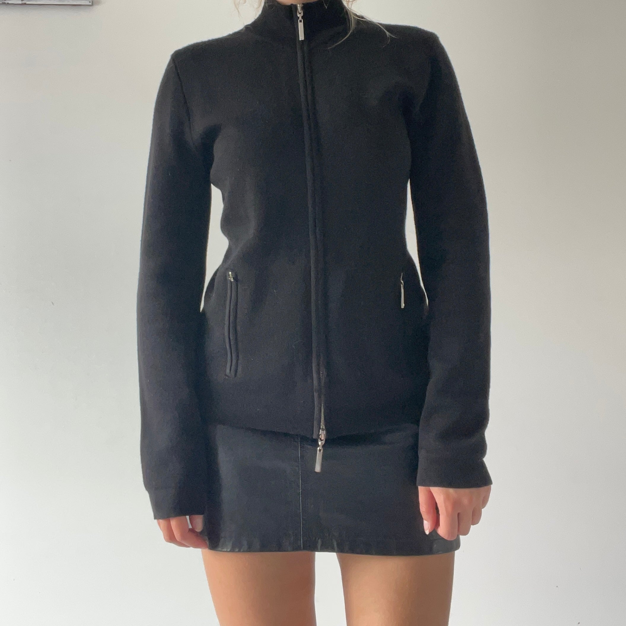 Dana Buchman Wool Double Zip Knit | L