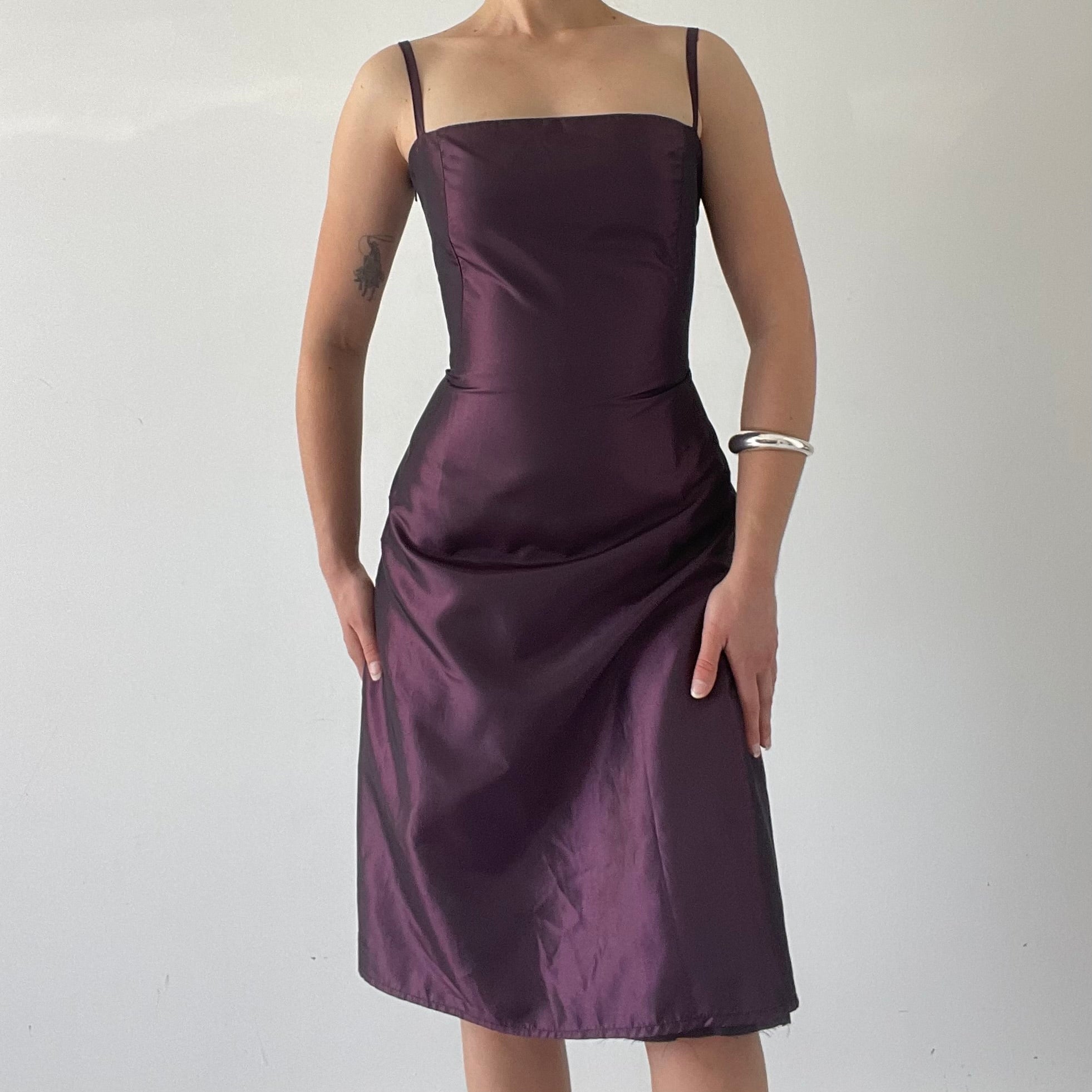 90s Max Corseted Iridescent Midi Dress | 6-10