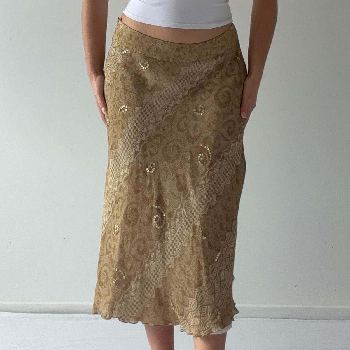 Laura Ashley Silk Midi Skirt | S-M