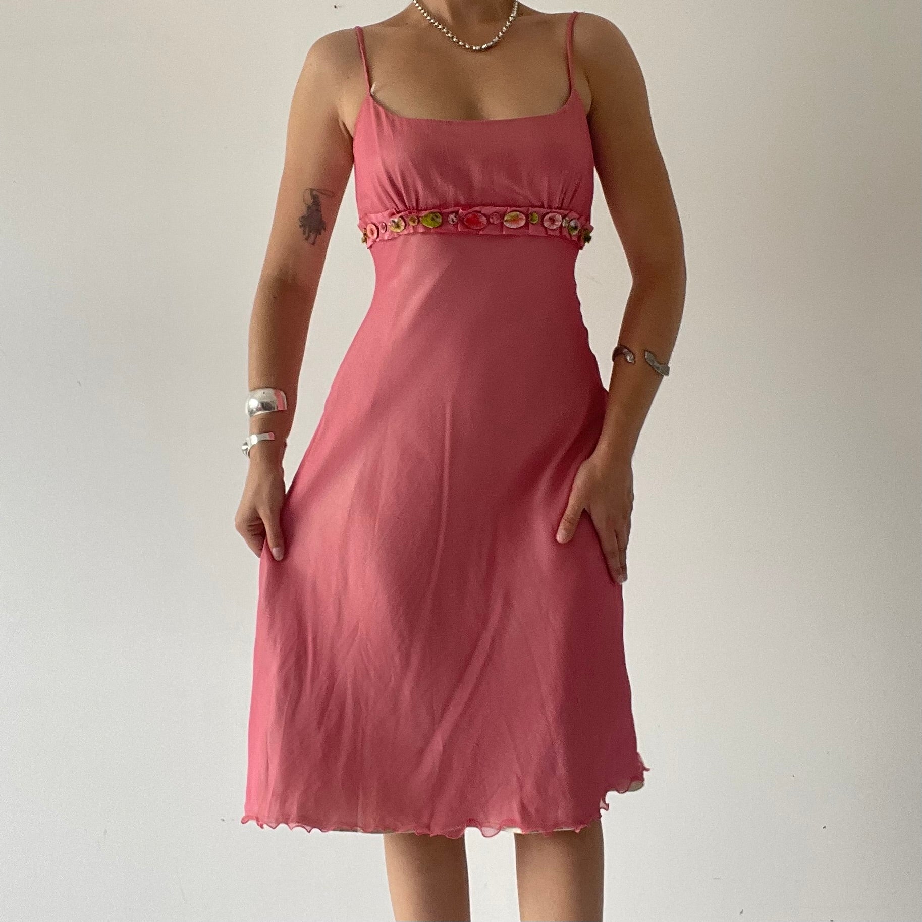 Silk Babydoll Midi Dress | XS