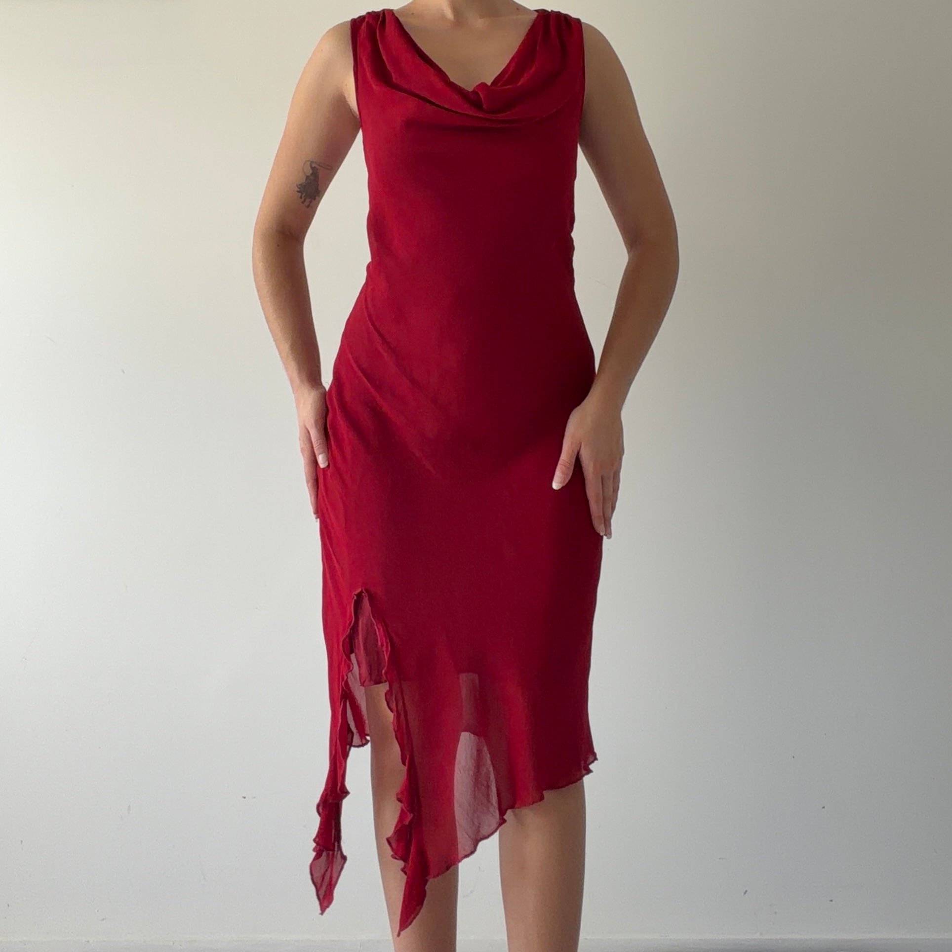 BSB Cowl Ruffle Dress | Made in Greece | S