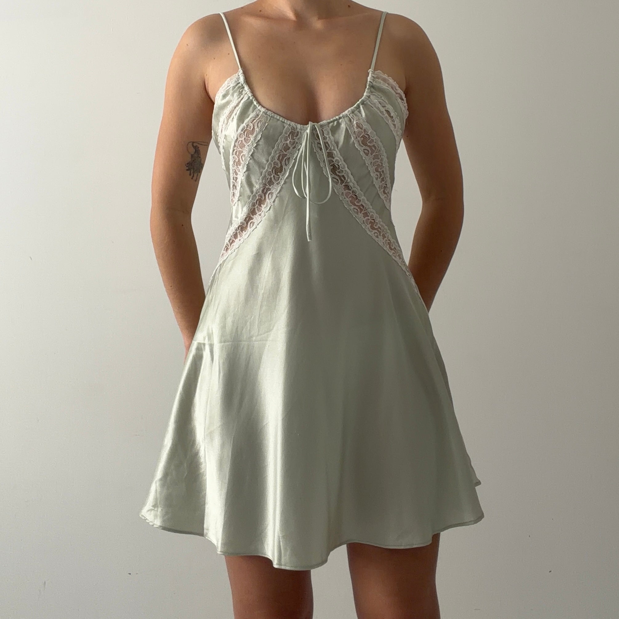 Lace Satin Slip Dress | S