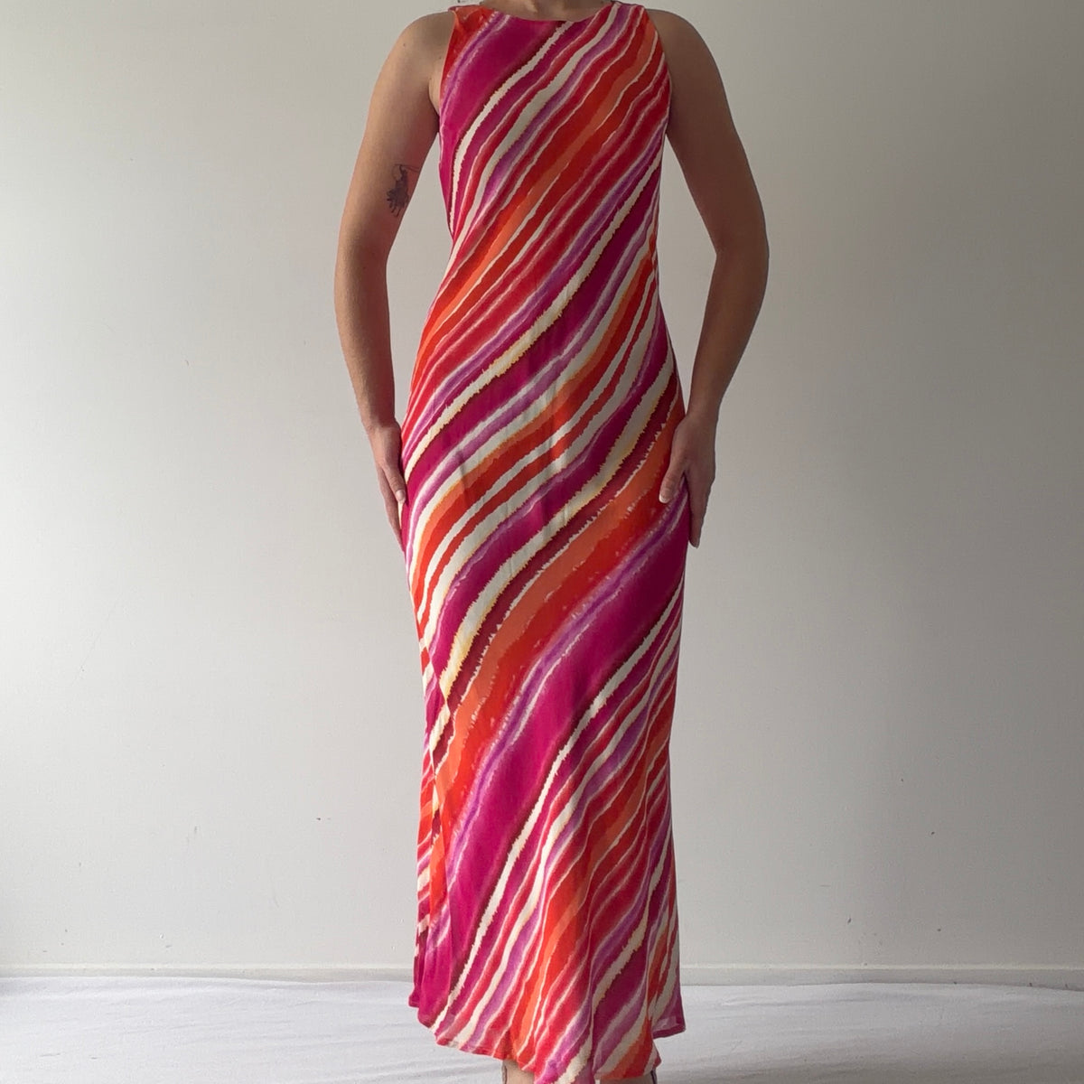 Lapis Stripe Maxi Dress | S