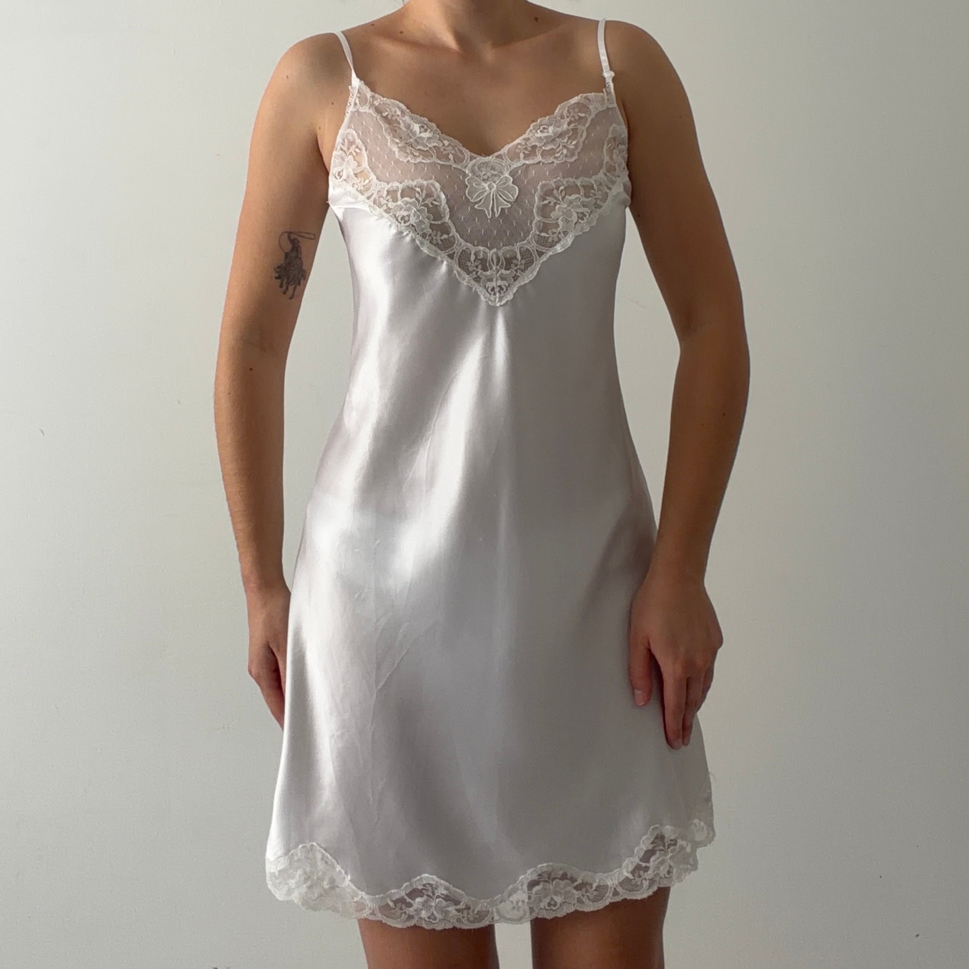 Barbizon Lace Satin Slip Dress | M