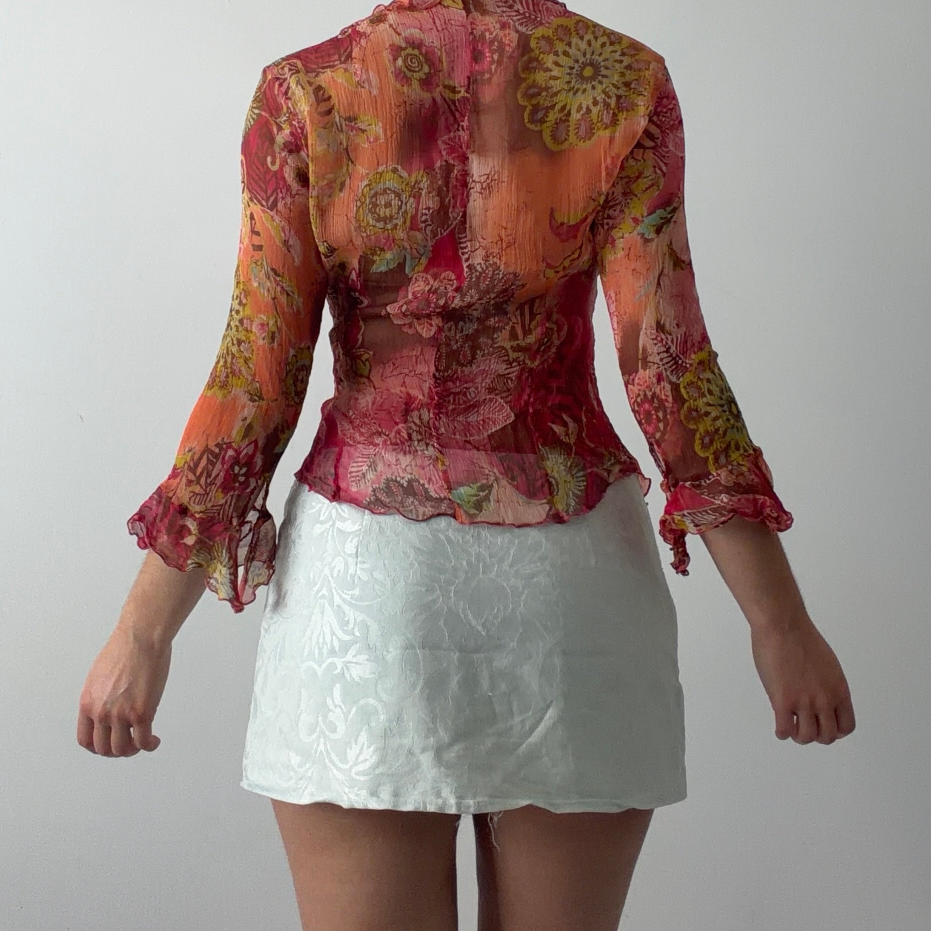 Silk Ruffle Top | M