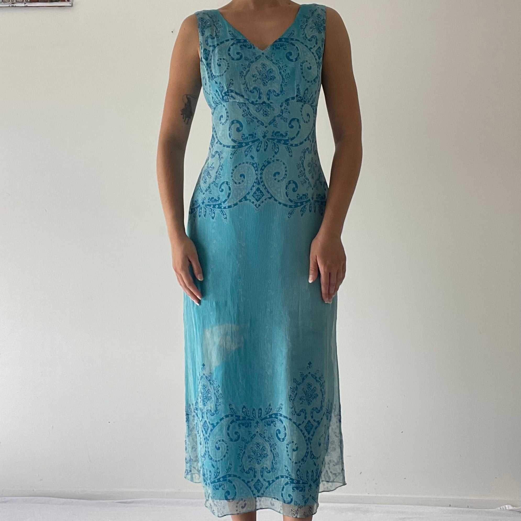 Silk Paisley Midi Dress | 8-10