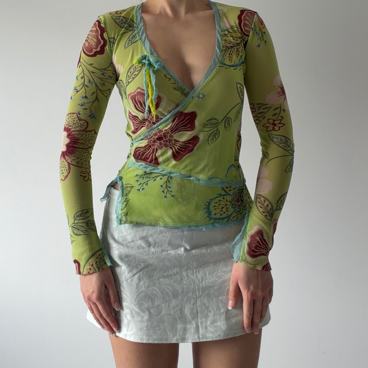 One Step Mesh Wrap Top | S