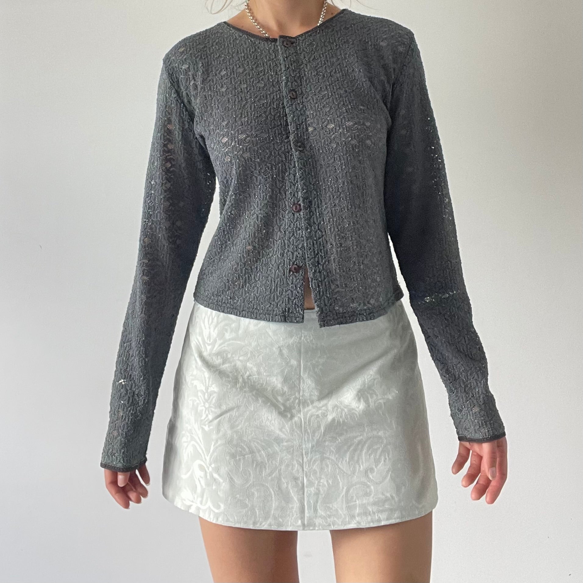 90s Max Lace Cardigan Top | 10-12