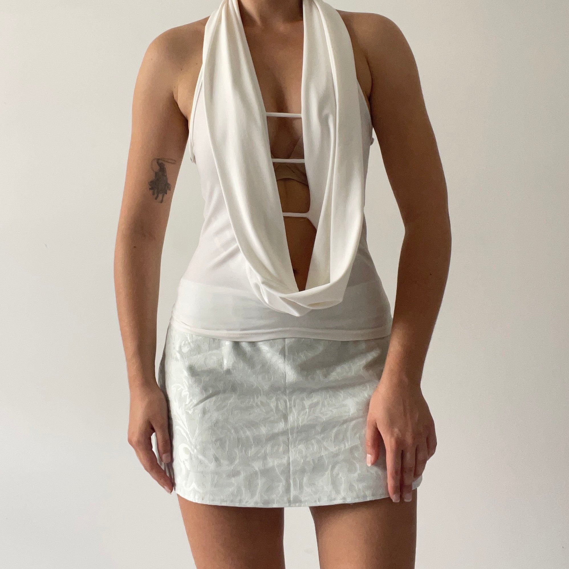 Principals Plunging Halter Top | Made in NZ | 6-8