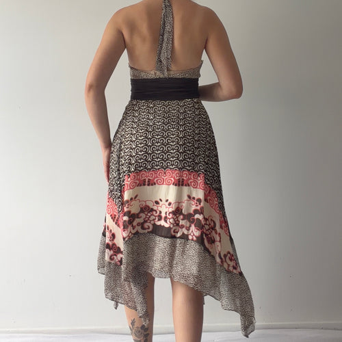 Sangria Silk Handkerchief Dress | L