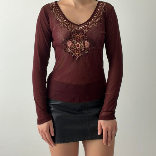 New York & Company Mesh Long Sleeve | XS