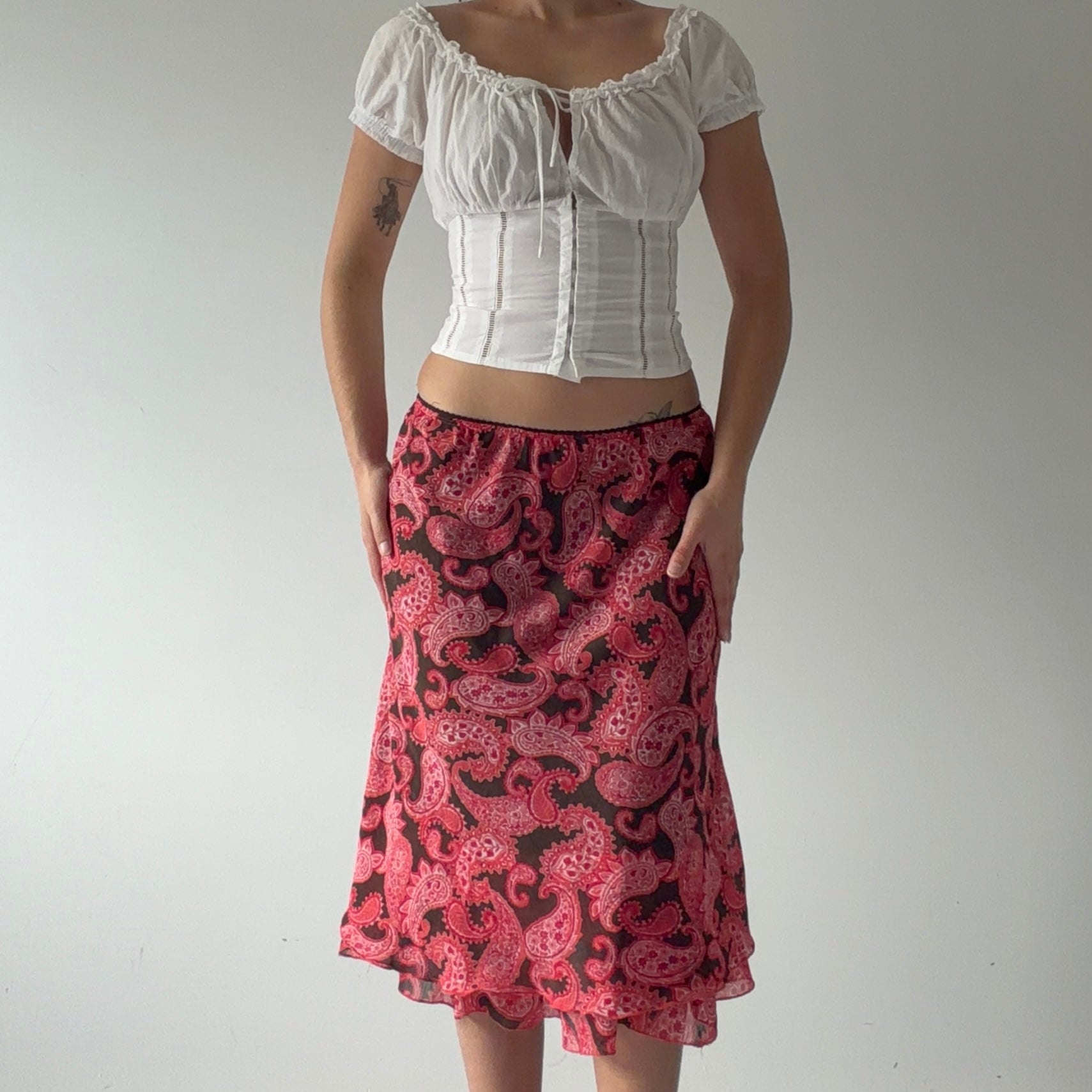 Notations Petite Paisley Midi Skirt | M