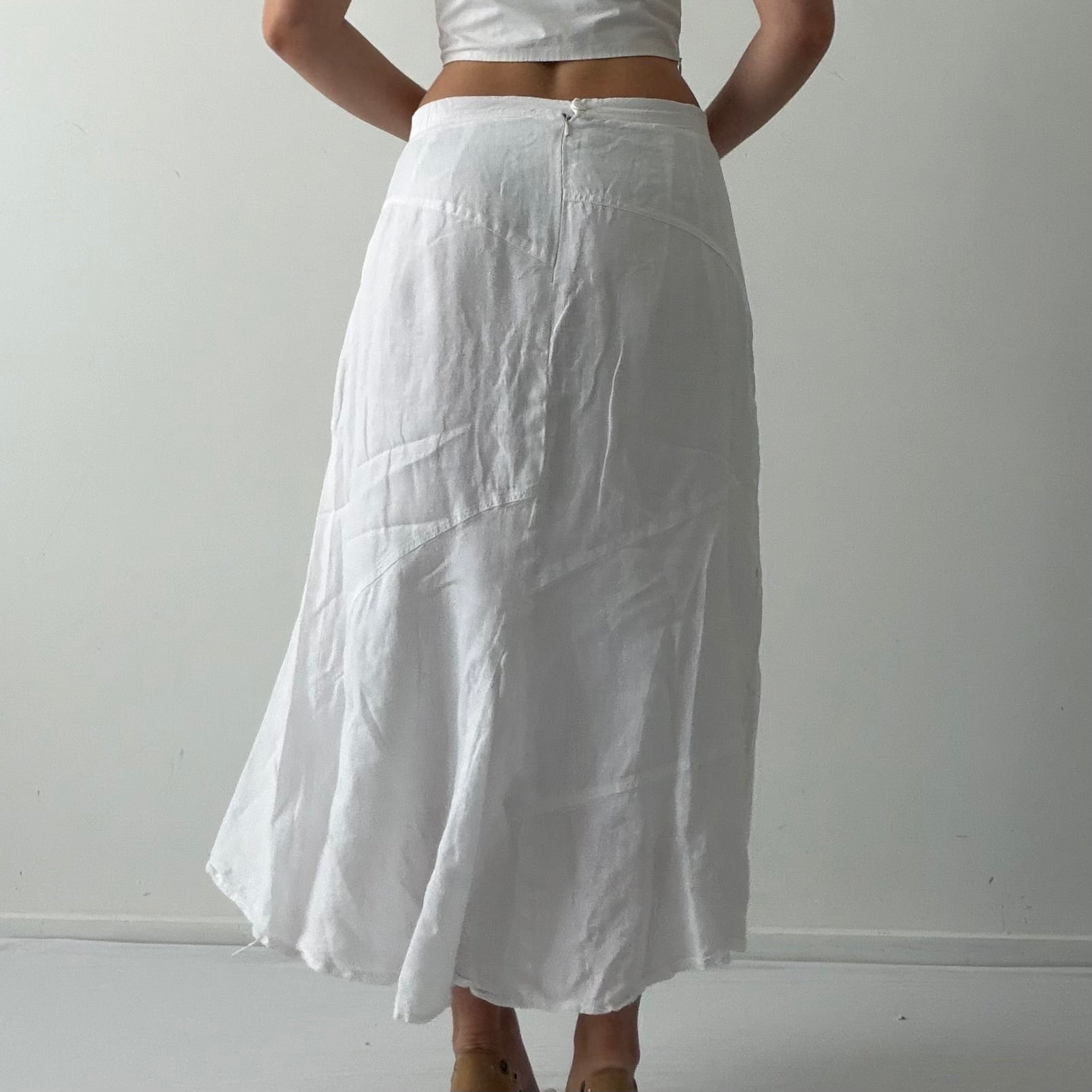 Fred Sabatier Linen Midi Skirt | M