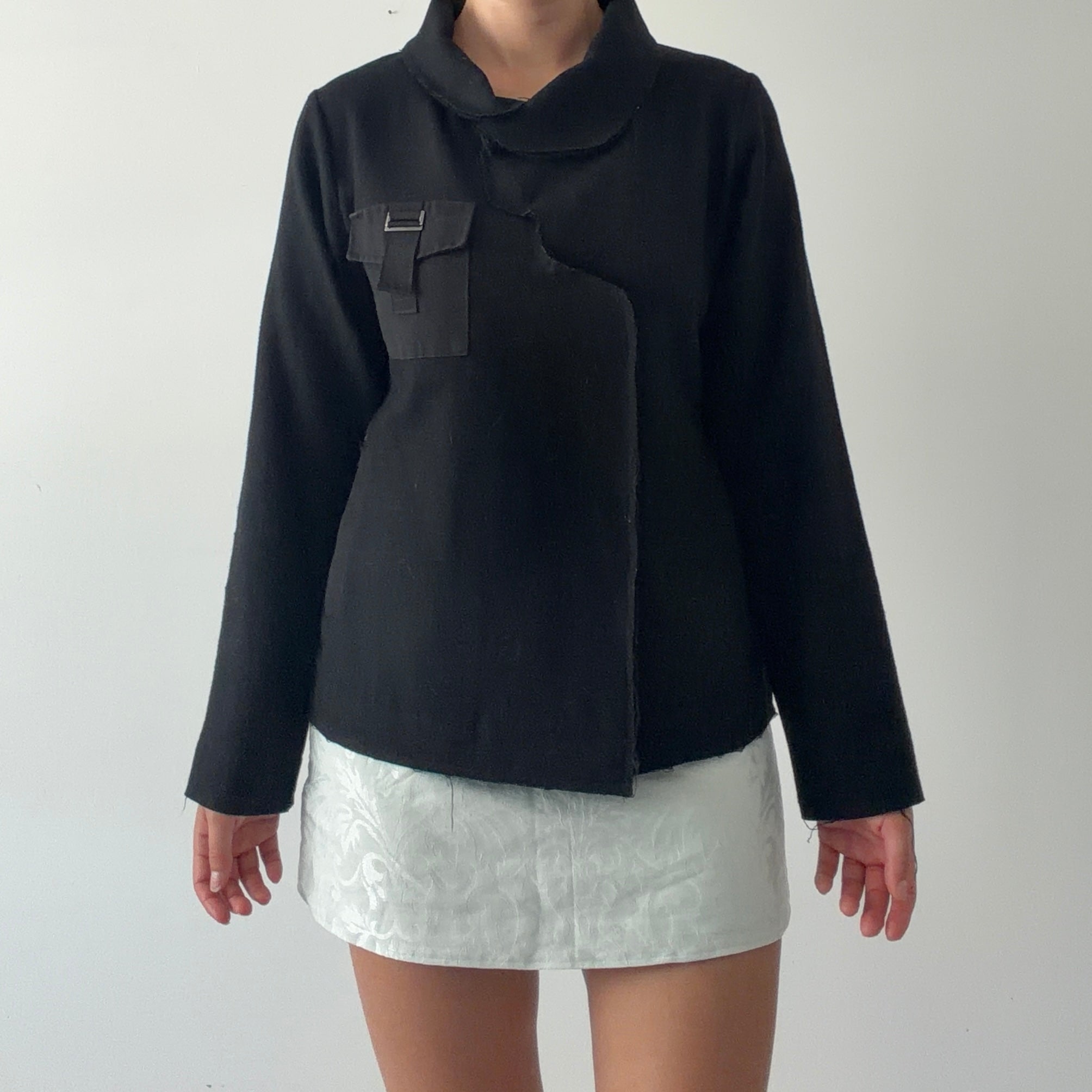 Chalkydigits Wool Asymmetric Jacket | Made in NZ | 6-8