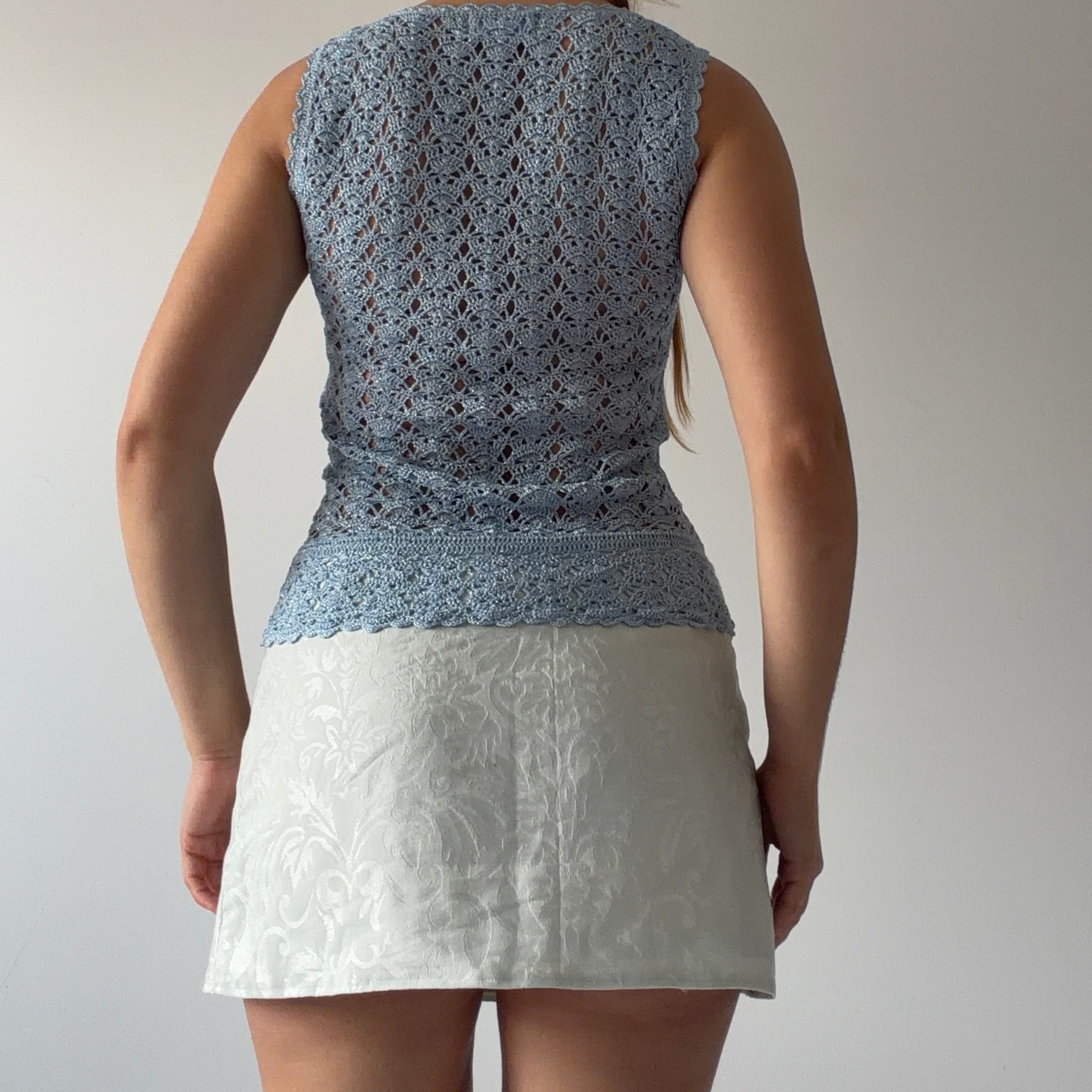 Studio Glittery Crochet Top | S