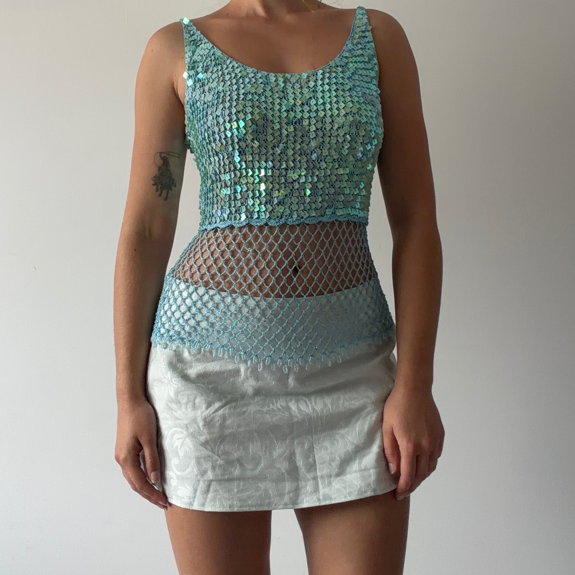 Aftershock Sequin Crochet Cami
