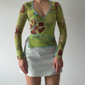 One Step Mesh Wrap Top | S