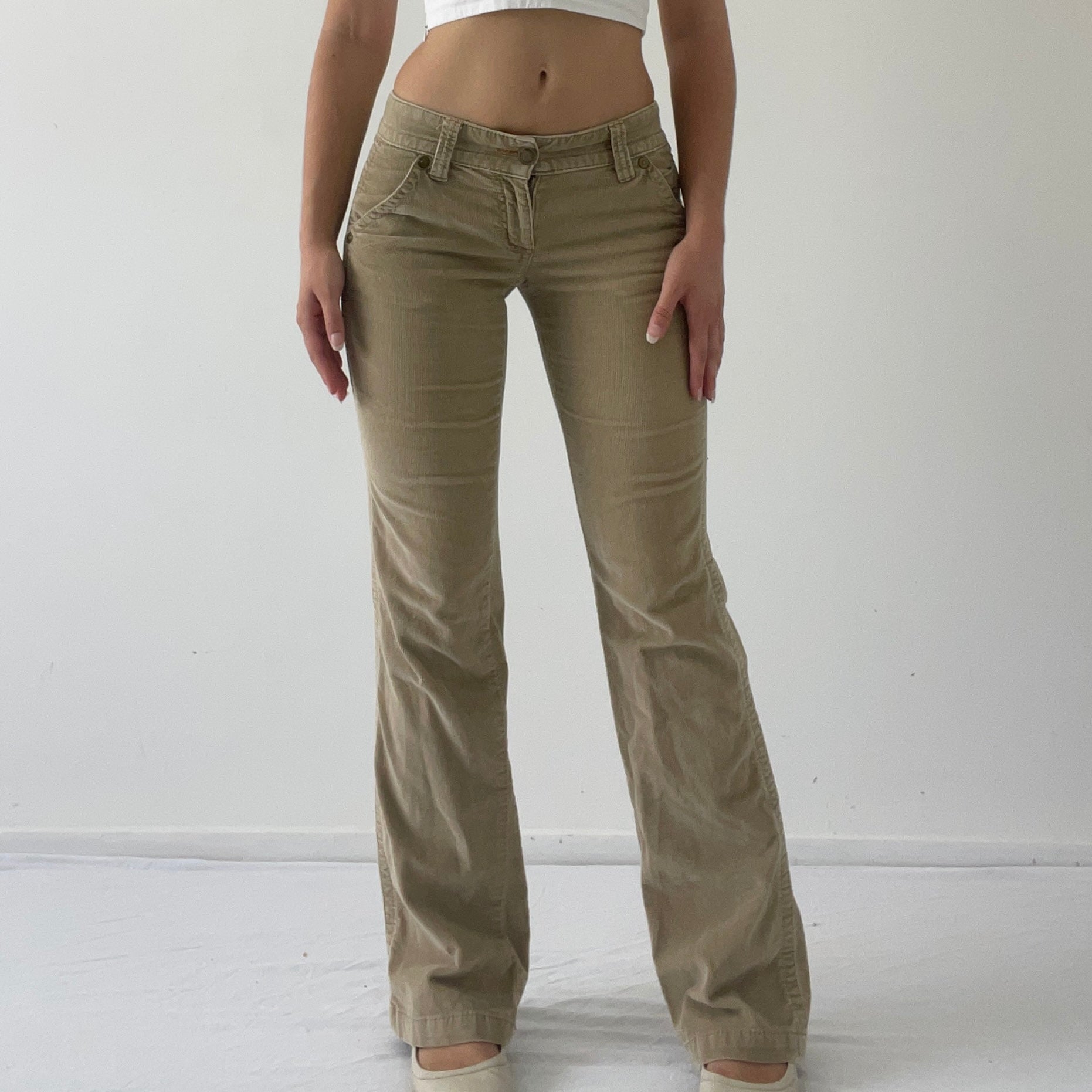 Corduroy Low Rise Pants | XS