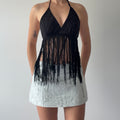 Rave Moda Fringe Halter | S