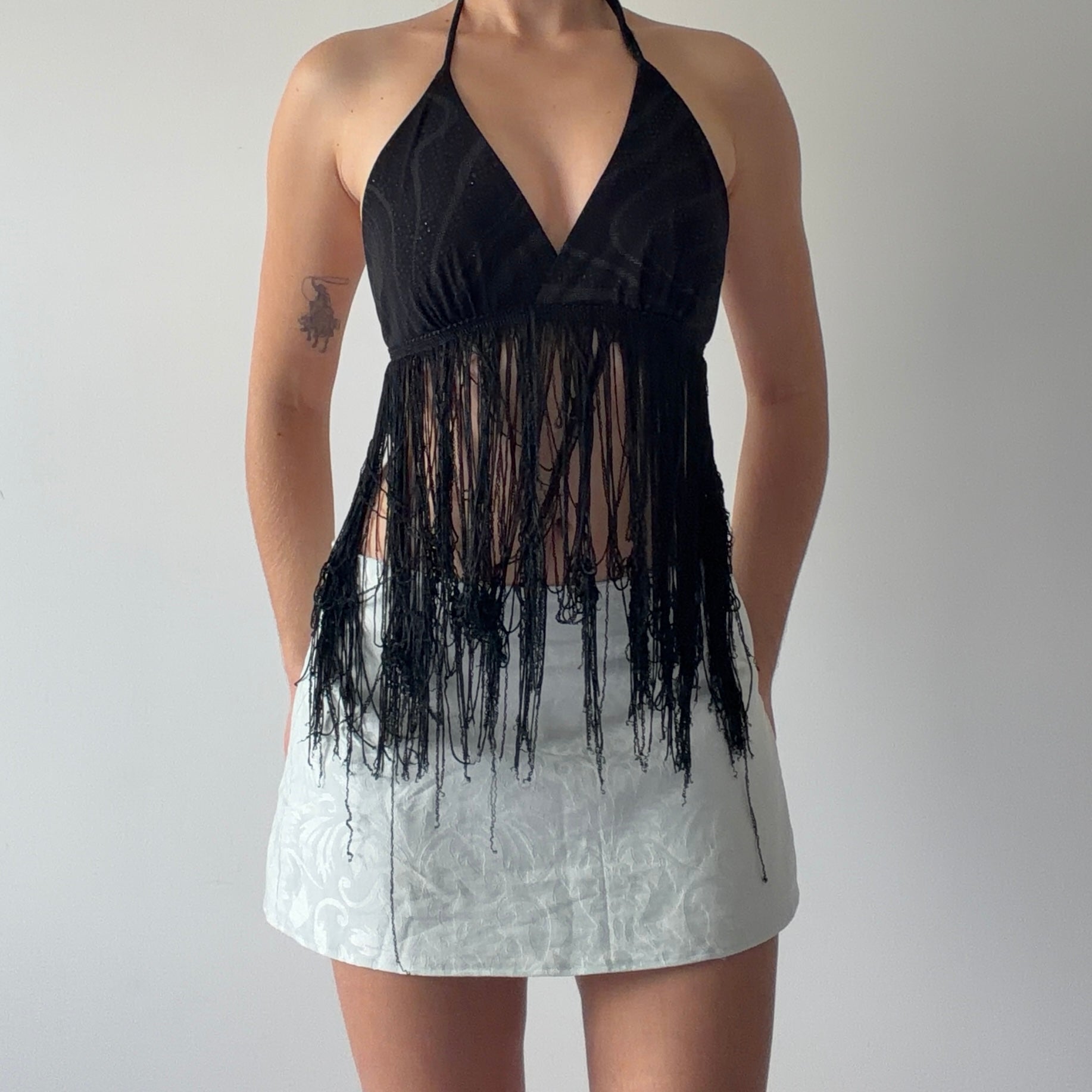 Rave Moda Fringe Halter | S