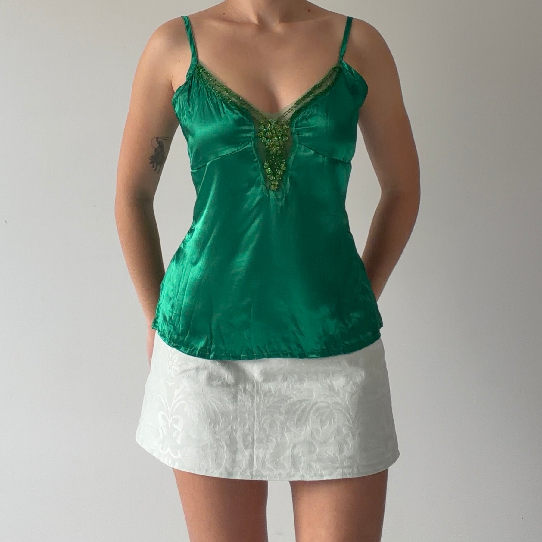 One Step Up Beaded Cami | L