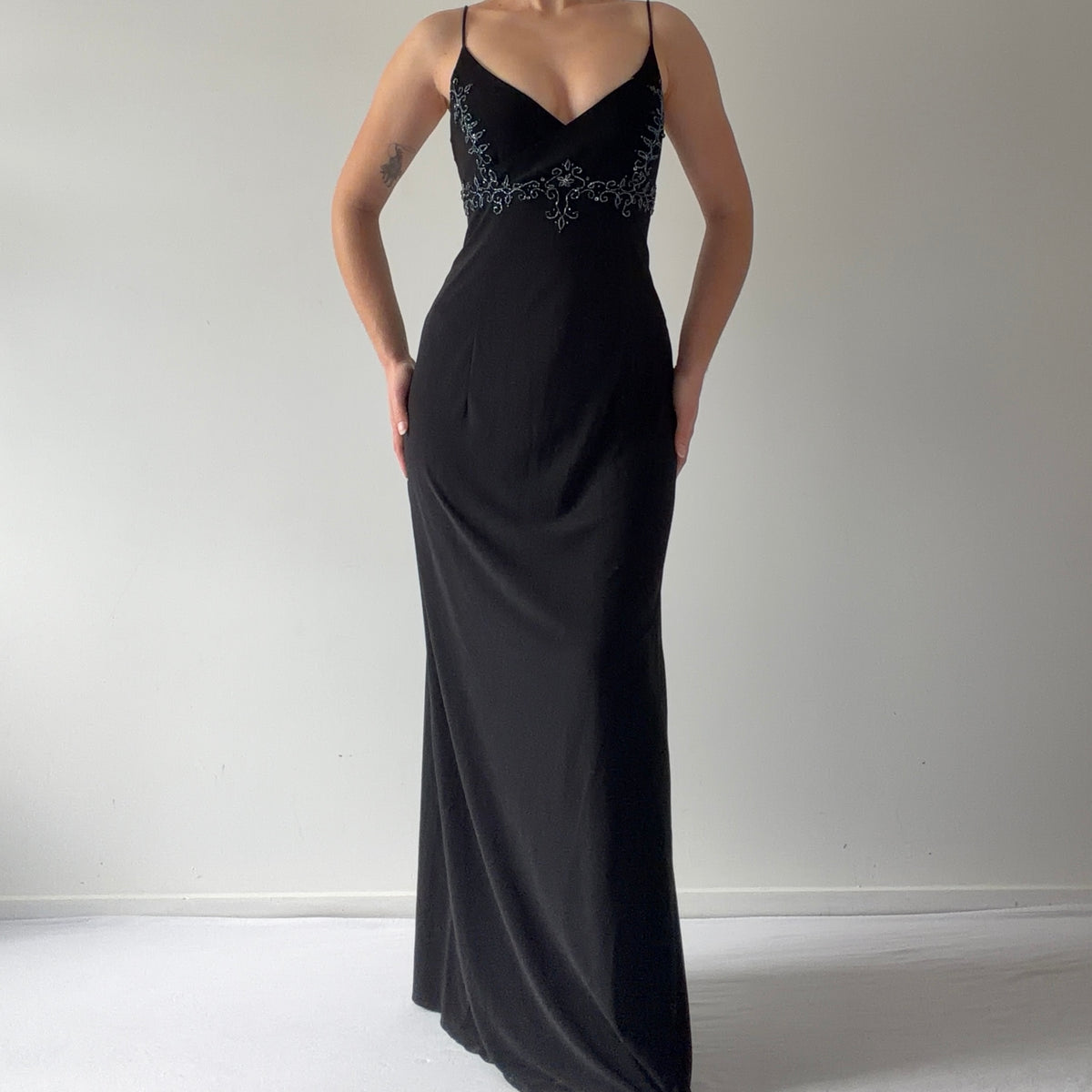 Blondie Nites Beaded Maxi Dress | L