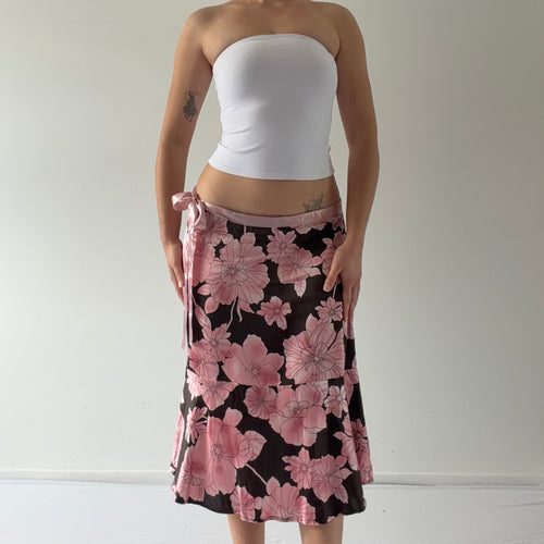 New York & Company Silk Floral Midi Skirt | 10-12
