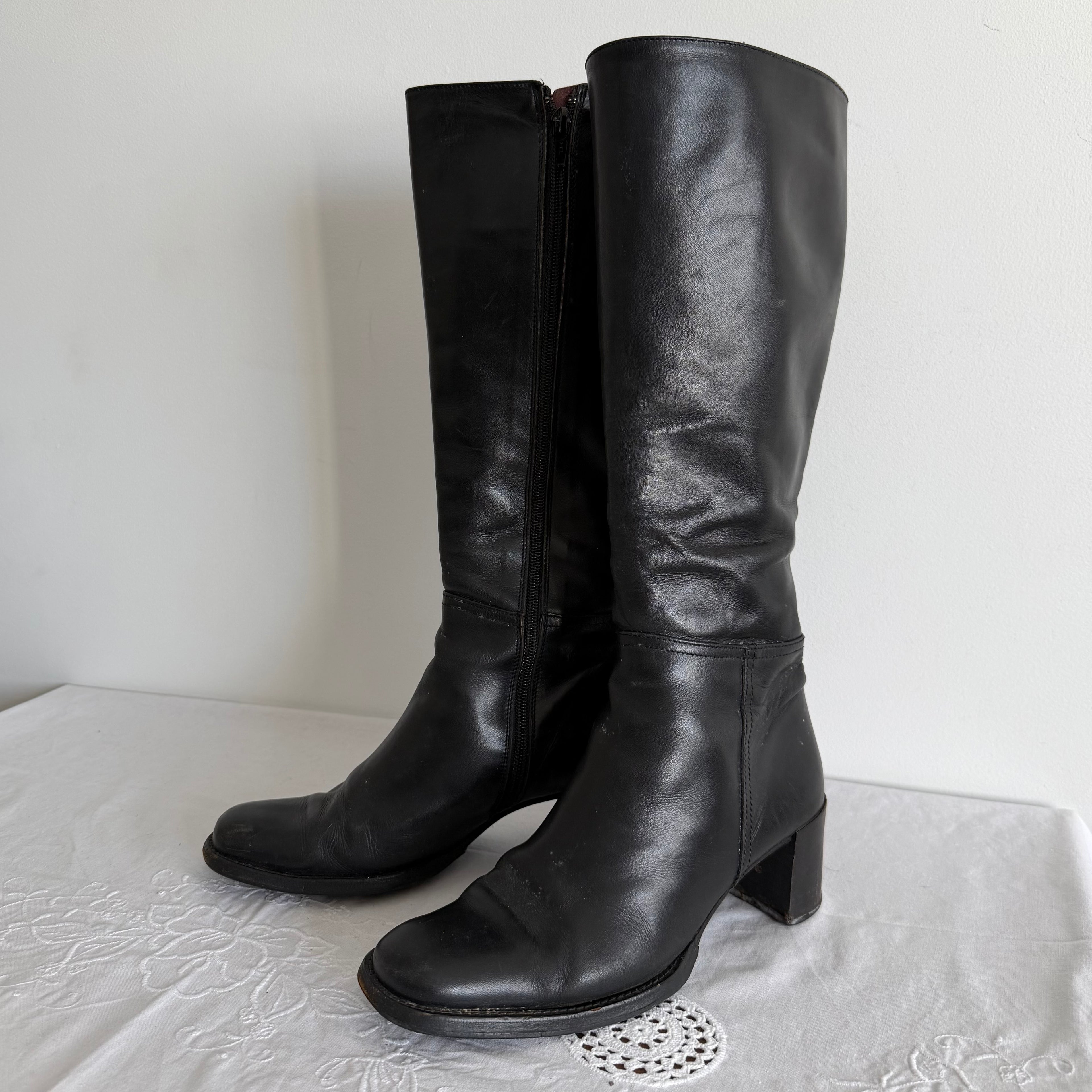 90s Square Toe leather Boots | EU 36 / US 5 / UK 3