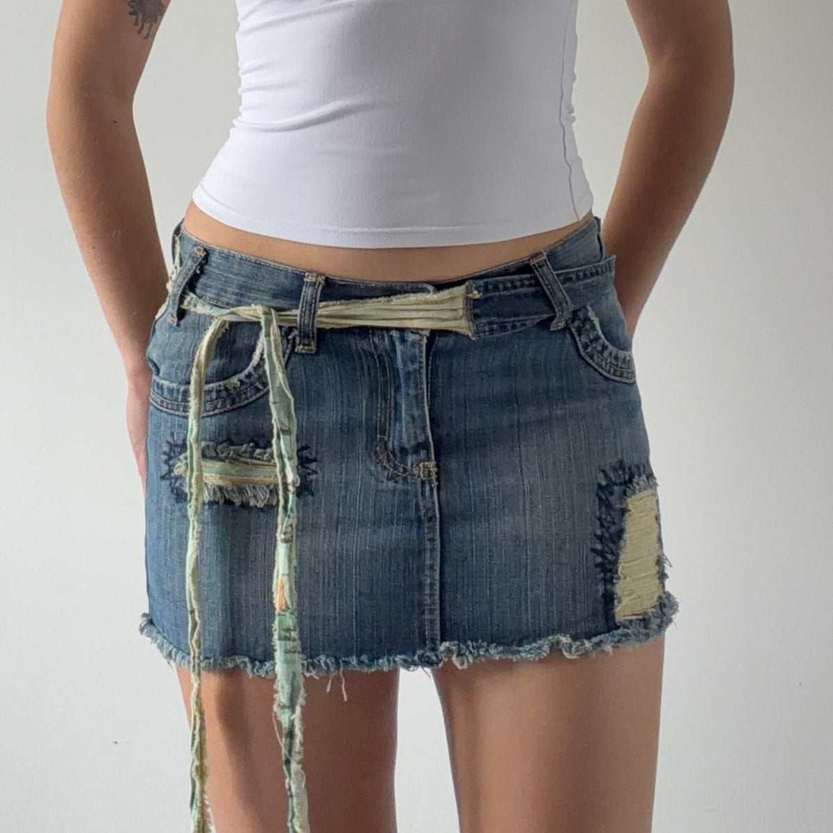 Rip Curl Distressed Mini Skirt | XS
