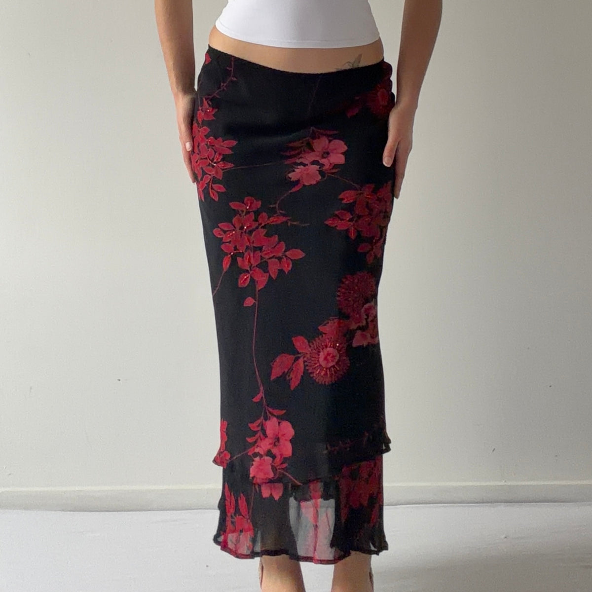 JM Collection Beaded Maxi Skirt | 12-14
