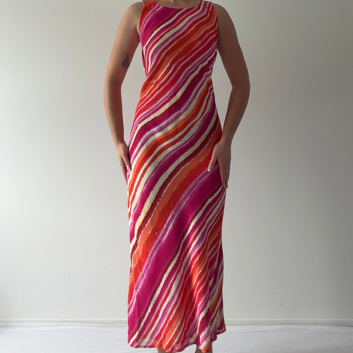 Lapis Stripe Maxi Dress | S