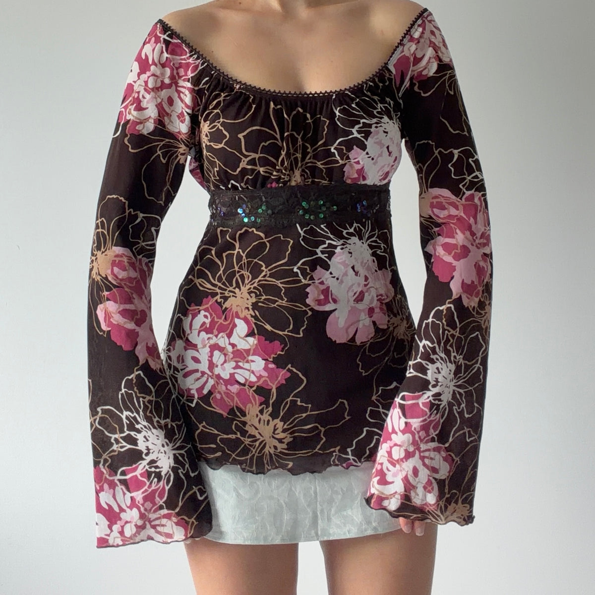 Self Esteem Floral Bell Sleeve Top | S-M