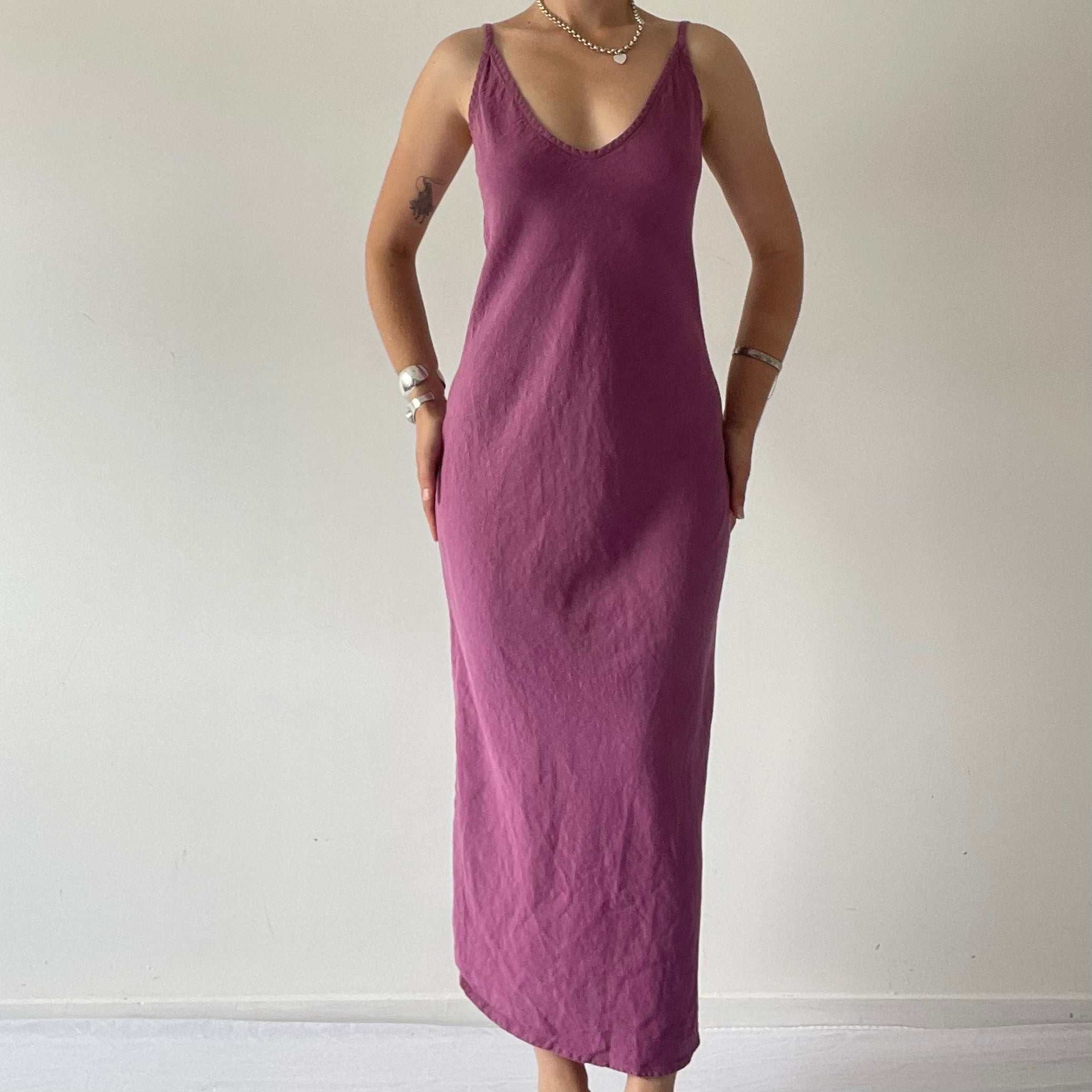 Dominique Healy 100% Linen Slip Dress | 6-8