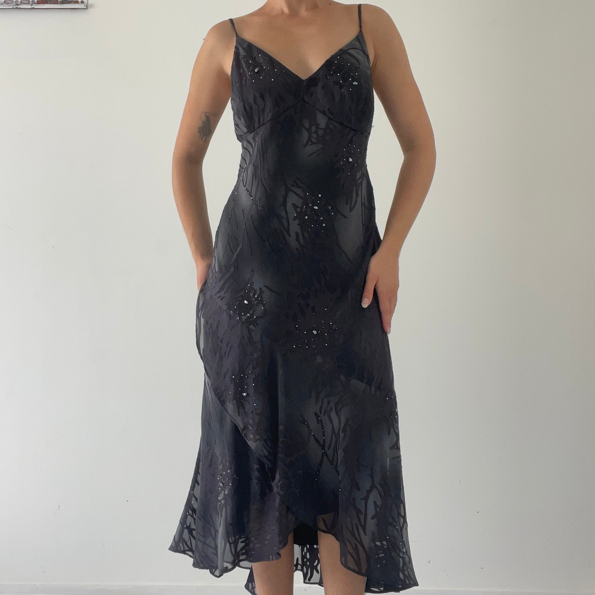 Liz Jordan Beaded Ruffle Dress | 12-14