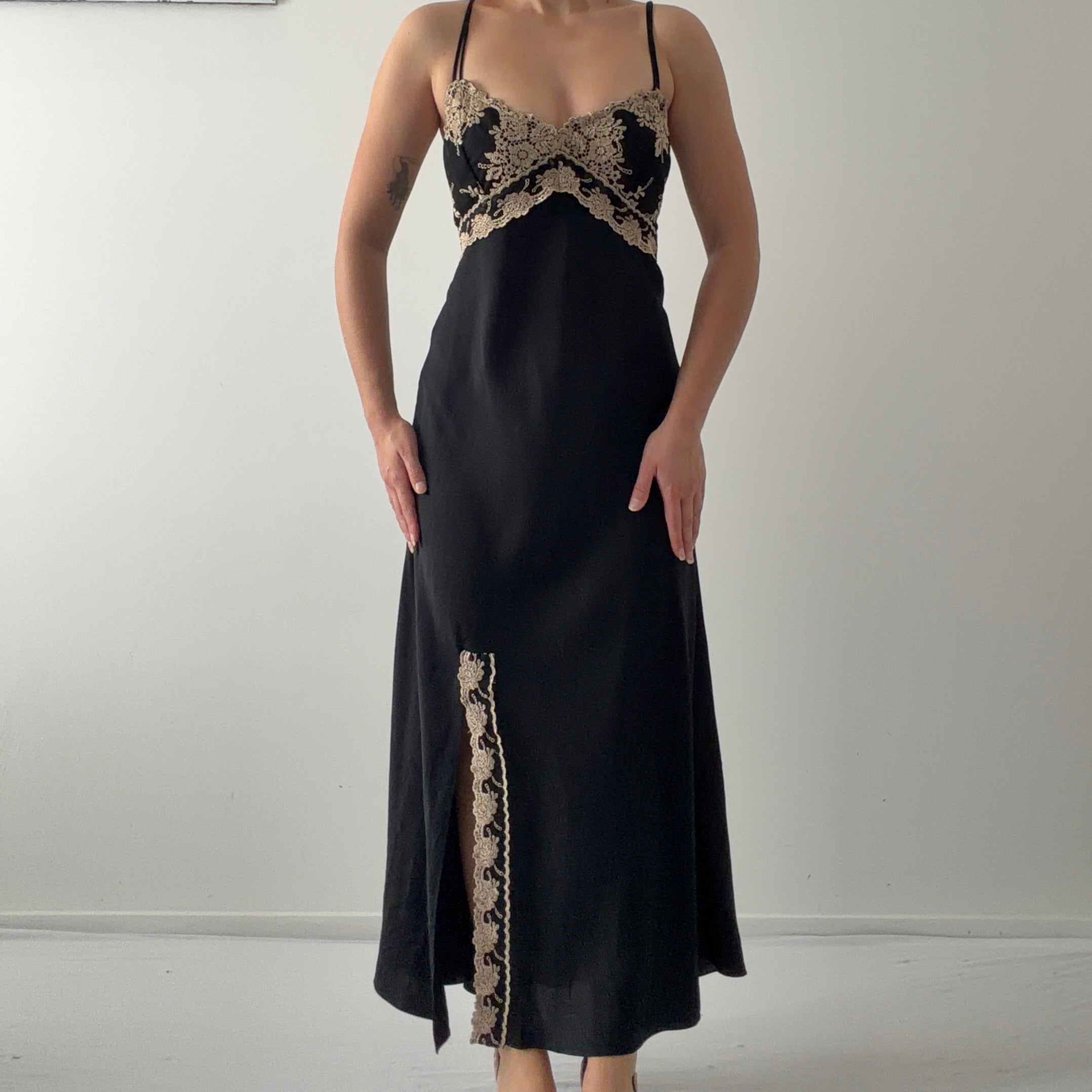 Flora Nikrooz Satin Maxi Dress | Made in USA | M