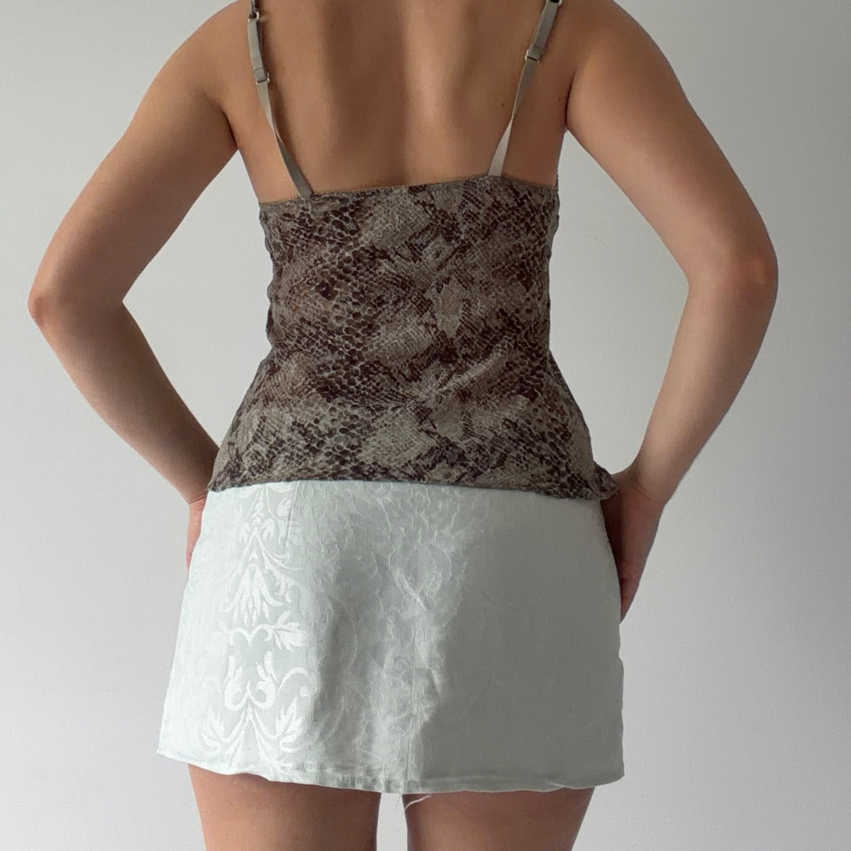Snake Print Mesh Cami | XS