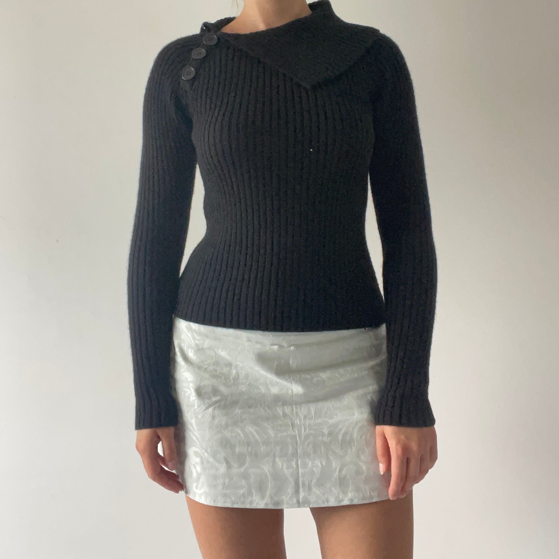 Asymmetric Wool Sweater | XS