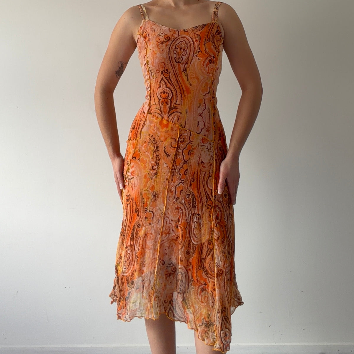 Fred Sabatier Silk Midi Dress | M-L