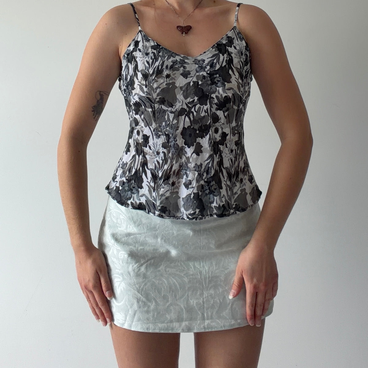Silkscreen Floral Silk Cami | S-M