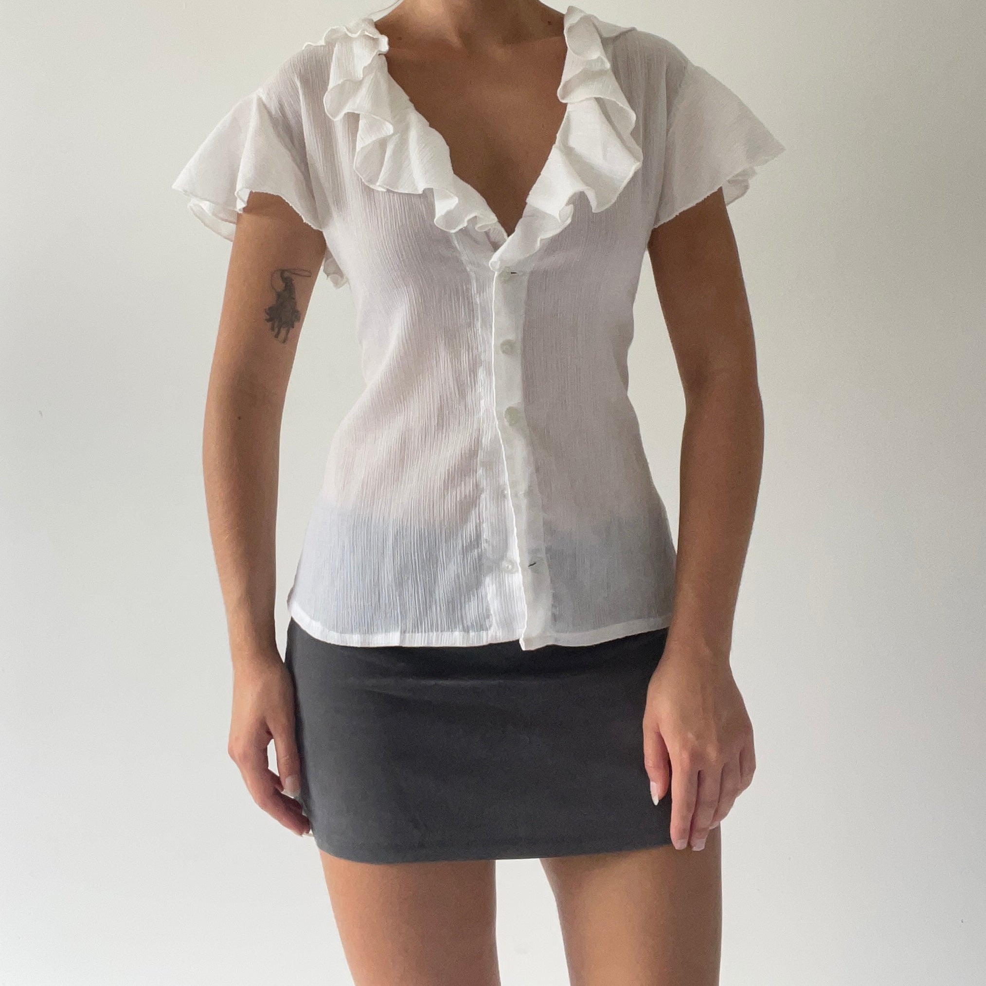 Ruffle Button Up Top | 10-12