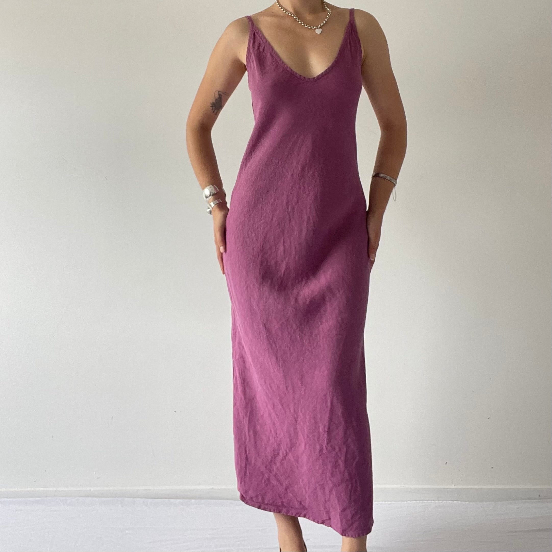 Dominique Healy 100% Linen Slip Dress | 6-8