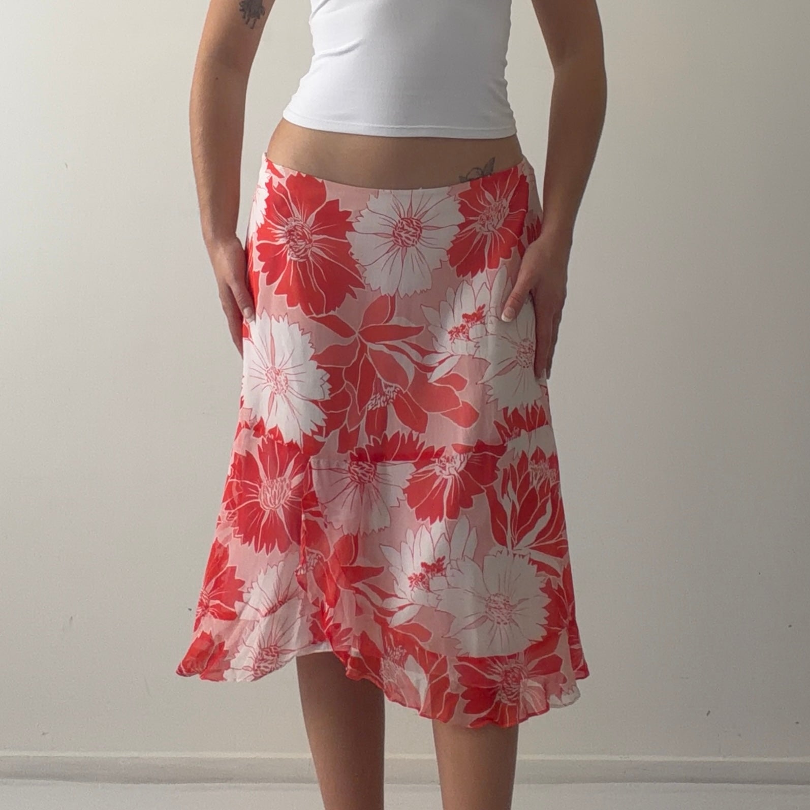 Petite Sophisticate Silk Handkerchief Midi Skirt | 8-12