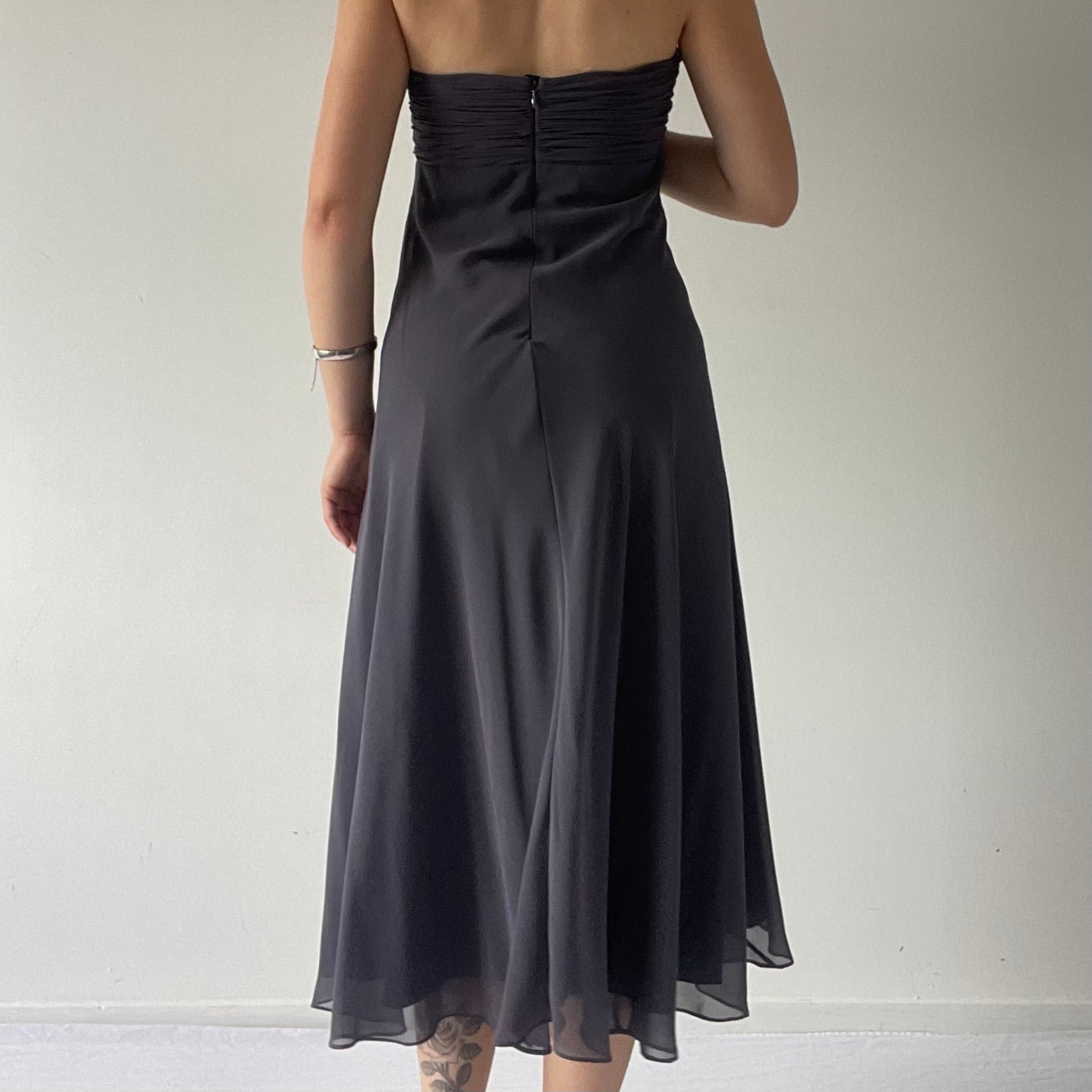 Nadia Couture Strapless Corset Midi Dress | M