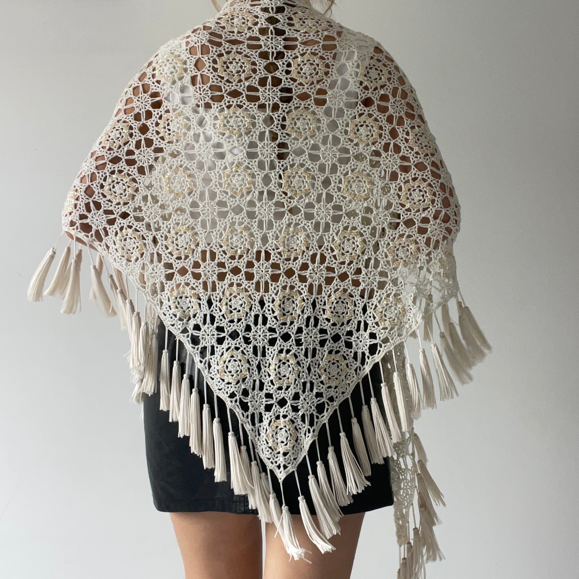 Beaded Crochet Shawl | OS