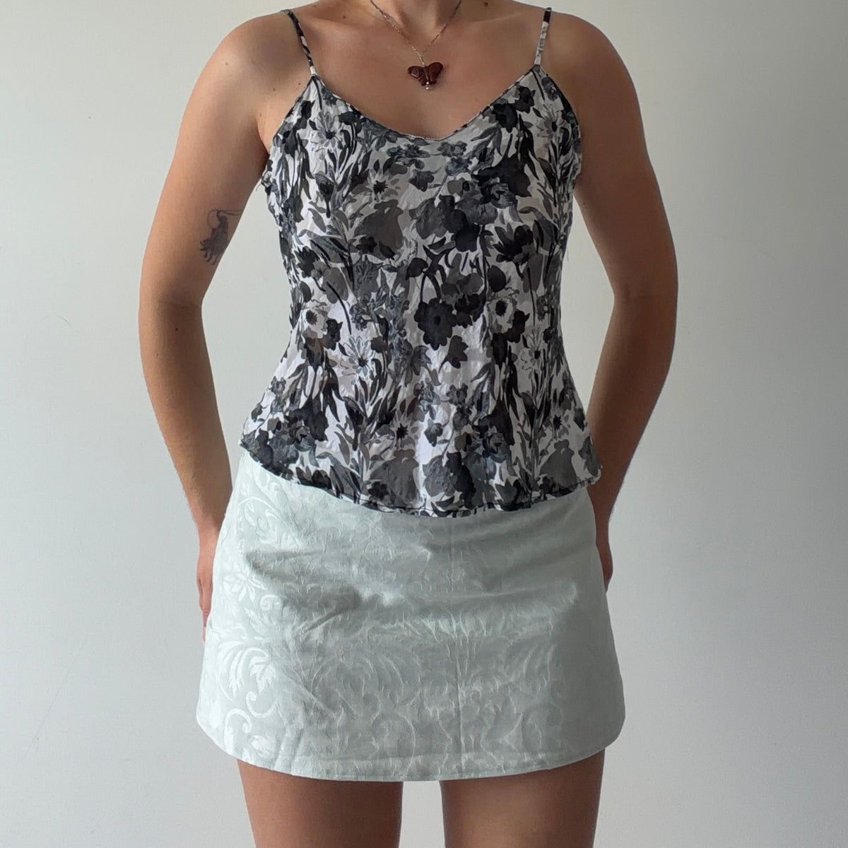 Silkscreen Floral Silk Cami | S-M