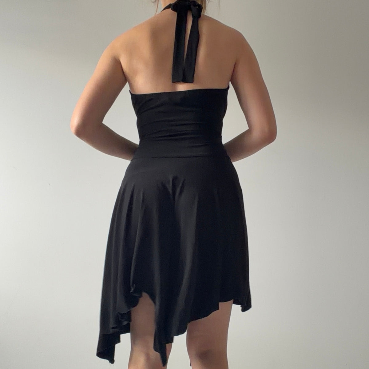 Speechless Asymmetric Halter Midi Dress | M