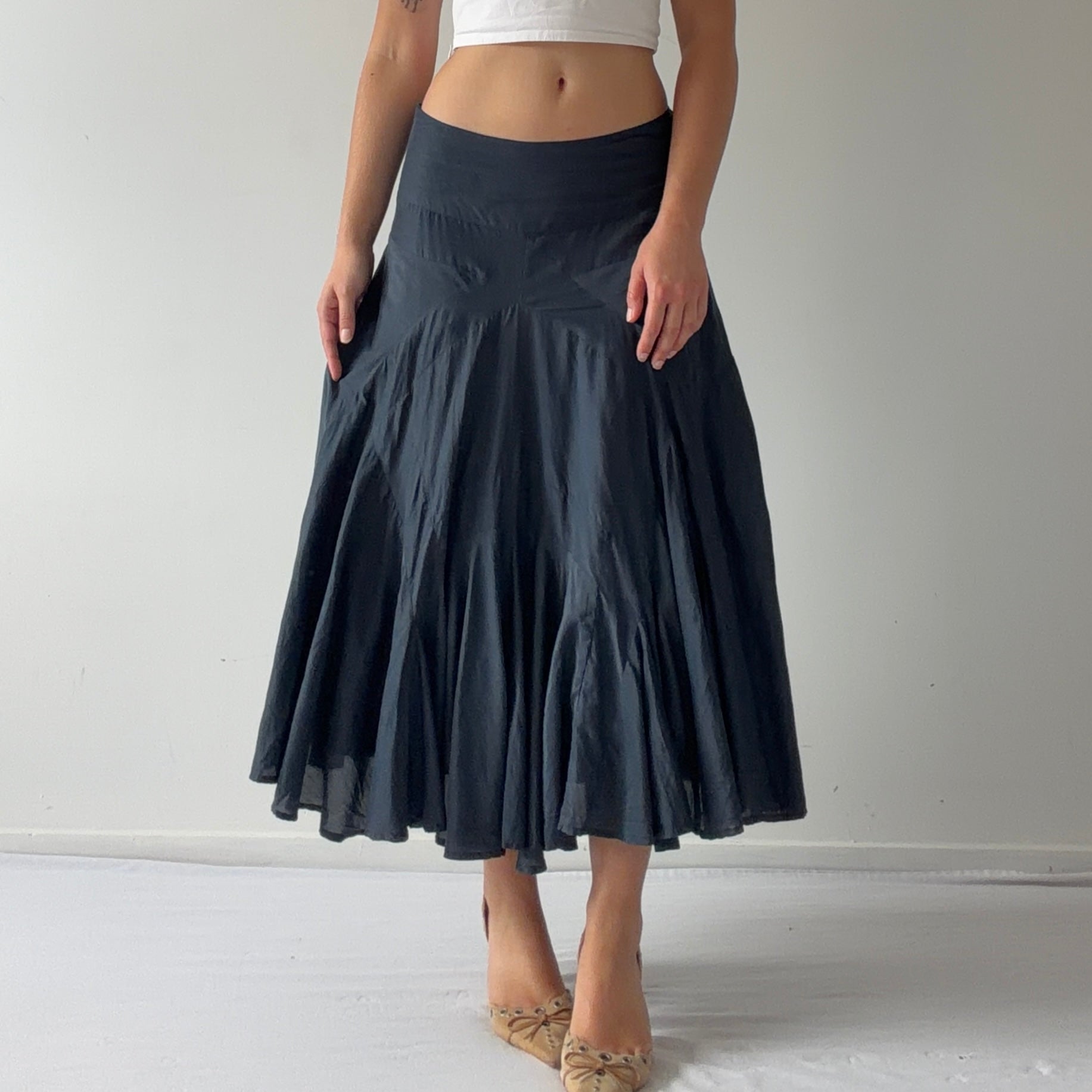 Jacqui E Silk Midi Skirt | 6-8