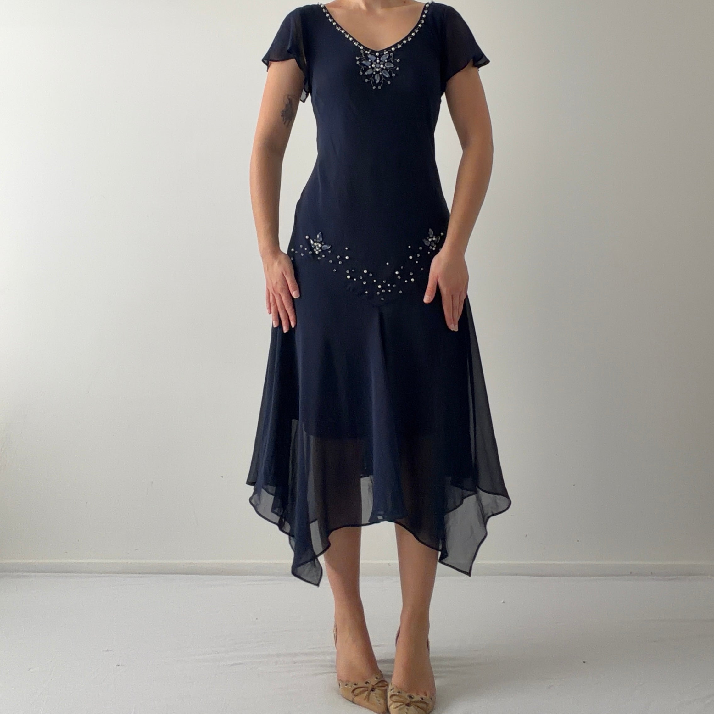 S.L.fashions Beaded Midi Dress | L