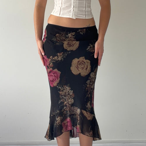 Star City Floral Midi Skirt | Made in USA | 6-8